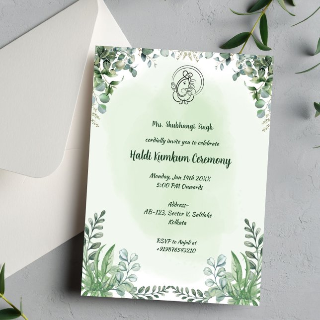 Invitation Cérémonie Haldi Kumkum (Créateur téléchargé)