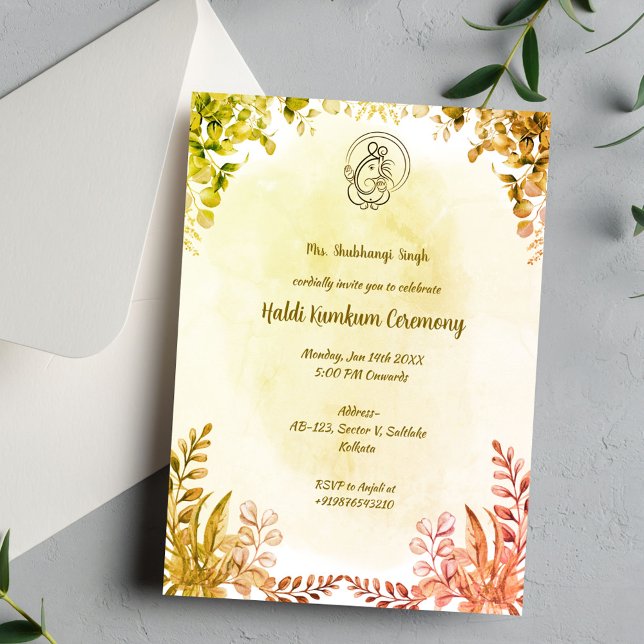 Invitation Cérémonie Haldi Kumkum (Créateur téléchargé)