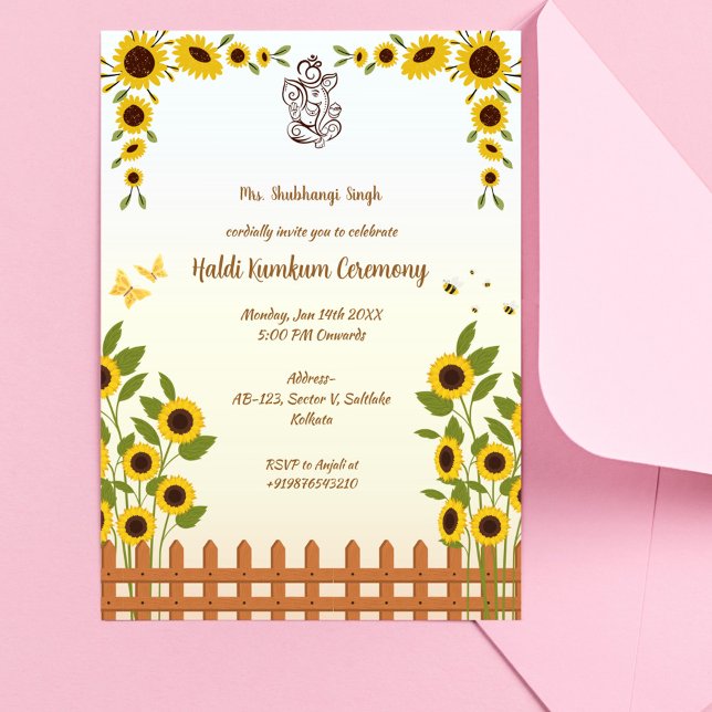 Invitation Cérémonie Haldi Kumkum (Créateur téléchargé)