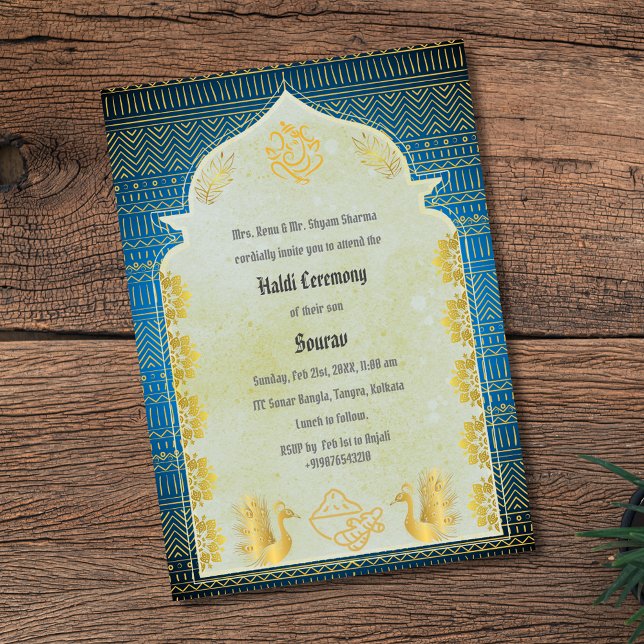 Invitation Cérémonie indienne hindou Groom Haldi Ganesha (Créateur téléchargé)