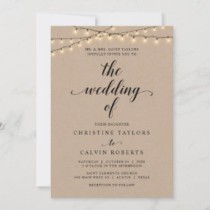 Invitation Cérémonie Mariage De L'Église, Hôte Des Parents, K