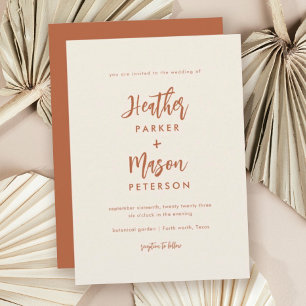 Invitation Cérémonie Mariage du désert de Terracotta Invitati