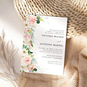 Invitation Cérémonie Mariage Ethereal Blush Rose