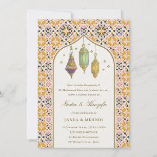 Invitation Cérémonie Mehndi de Lumières Florales Classiques O