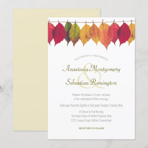 Invitation Cérémonie minimaliste de la feuille d'automne colo