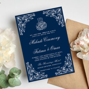 Invitation Cérémonie musulmane musulmane moderne de henné Meh