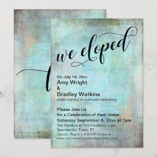 Invitation Cérémonie post-mariage Rustic Aqua Nous nous somme