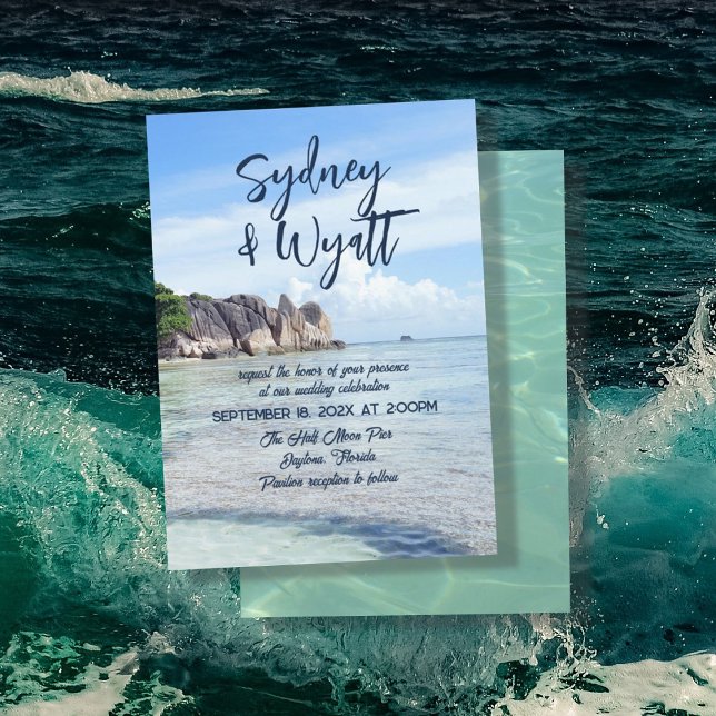 Invitation Cérémonie privée Décontractée de Mariage tropical (Créateur téléchargé)