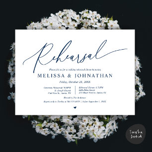 Invitation Cérémonie romantique du Mariage et répétition du d