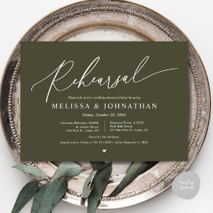 Invitation Cérémonie romantique du Mariage et répétition du d