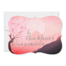 Cerezo japonés rosa y définitivamente brumosas