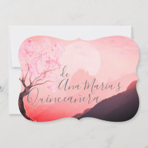 Invitation Cerezo japonés rosa y définitivamente brumosas