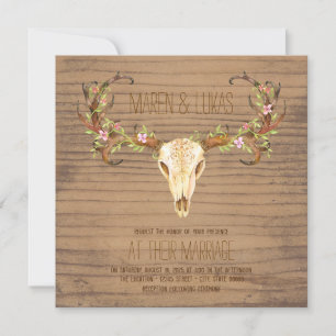 Invitation Cerf Antler Crâne Sud-Ouest Mariage