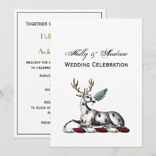 Invitation Cerf Daim avec Emblème de Crête Héraldique de Foug