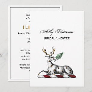 Invitation Cerf Daim avec Emblème de Crête Héraldique de Foug