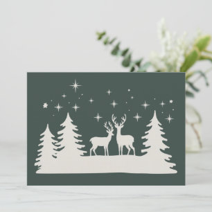 Invitation Cerf de Noël enneigé Saison d'hiver Vacances