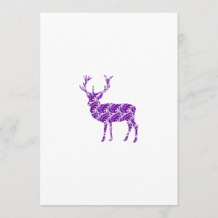 Invitation Cerf élégant en damas violet