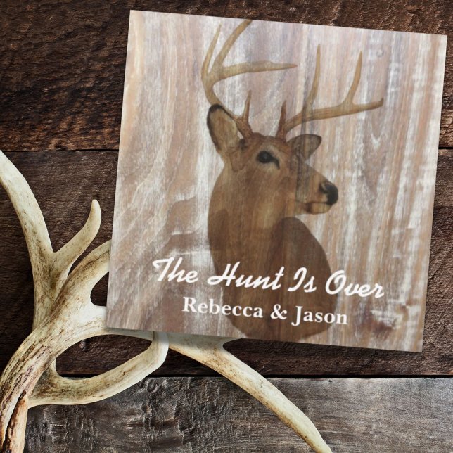 Invitation cerf rustique la chasse est au-dessus de la faire- (rustic deer the hunt is over wedding invitation)