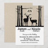 Cerf rustique mâle & femelle biche Noir Mariage de