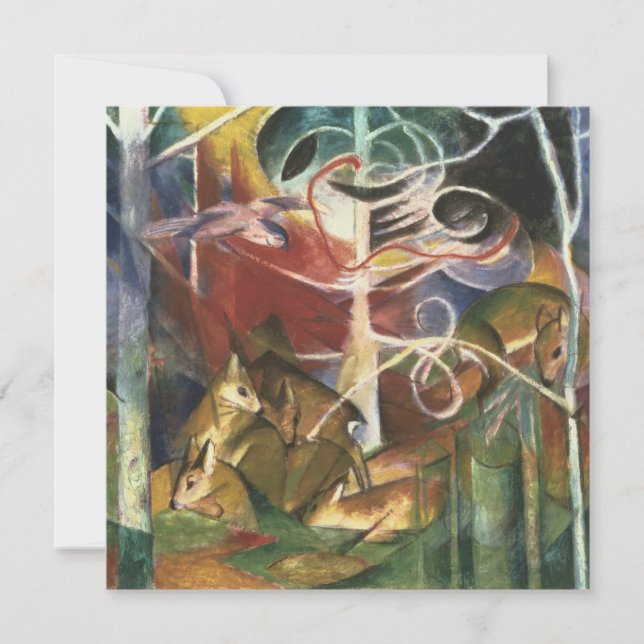 Invitation Cerfs dans la forêt par Franz Marc, Beaux-arts vin (Devant)