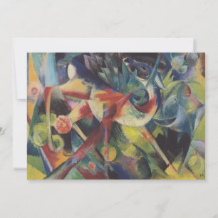 Invitation Cerfs dans un jardin fleuri par Franz Marc, Art an