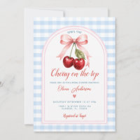 Cerise à ruban rose sur le dessus Baby Shower Ging