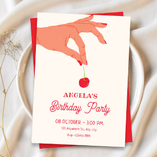 Invitation Cerise douce d'anniversaire