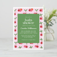 Cerise Fruit Rouge rose Vert mignonne Baby shower