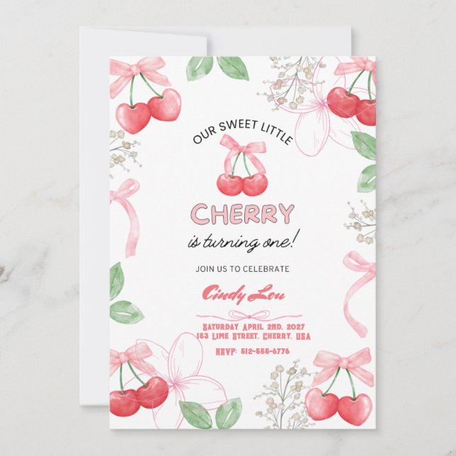 Invitation Cerise la plus douce 1ère commande numérique perso (Devant)