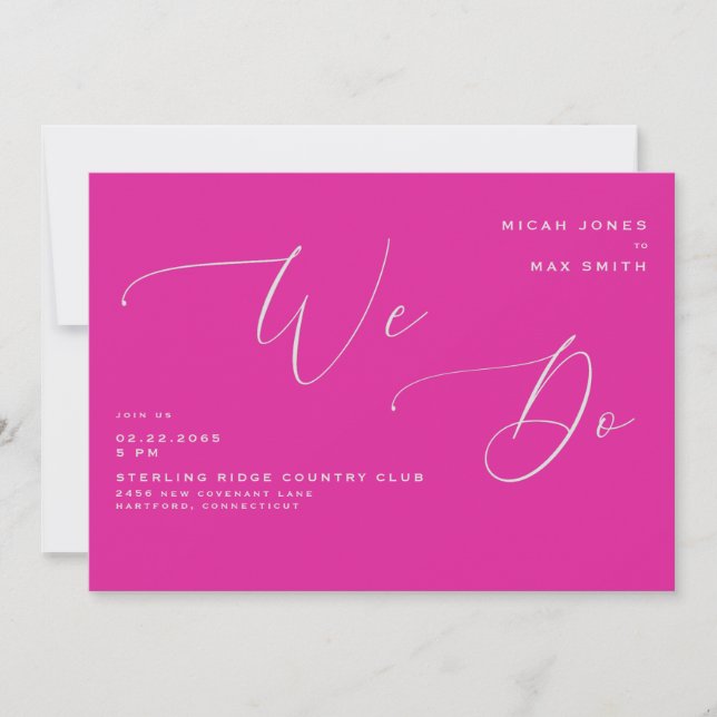 Invitation Cerise Nous Ne Faisons Aucun Mariage Parent (Devant)