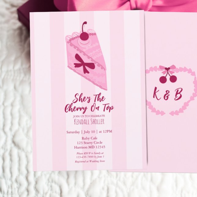 Invitation Cerise sur la Fête des mariées supérieure (Créateur téléchargé)