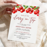 Cerise sur le Baby shower féminin supérieur