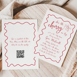 Invitation Cerise sur le dessus Baby Shower fille manuscrite