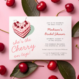 Invitation Cerise sur le dessus Fête des mariées de gâteau de