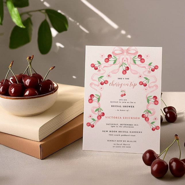 Invitation Cerise sur le Gâteau | Enterrement de Vie de Jeune (Créateur téléchargé)