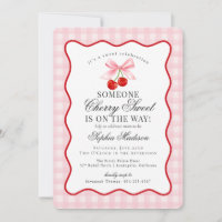Cerise Sweet Coquette Rose Bow En vichy Baby showe
