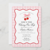 Cerise Sweet Coquette Rose Bow En vichy Baby showe