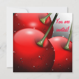 Invitation Cerises avec gouttes de ragoût