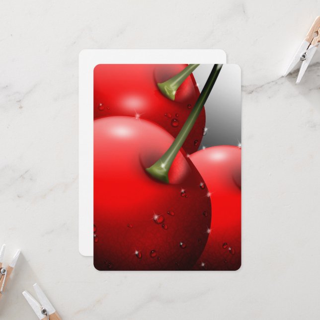 Invitation Cerises avec gouttes de ragoût (Devant/Arrière en situation)