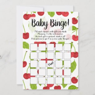 Invitation Cerises Bingo Jeu de douche Bingo Cerise Rouge