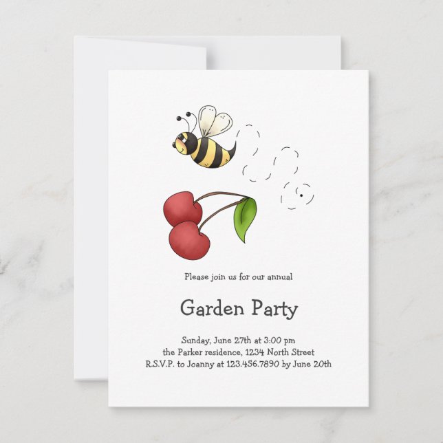 Invitation Cerises de pays ・ Abeilles et cerises (Devant)