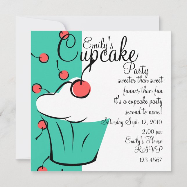 Invitation Cerises Jubilation Cupcake (Devant)