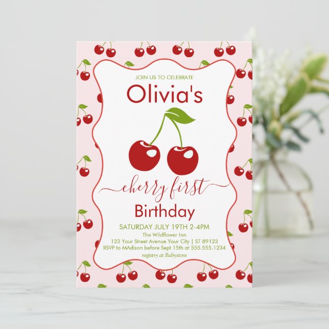 Invitation Cerises Premier Anniversaire Cerises 1er Anniversa (Debout devant)