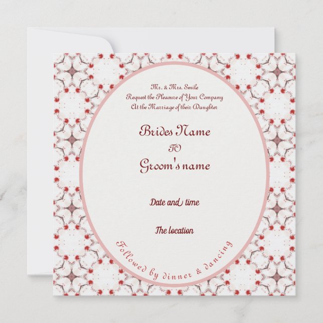 Invitation cerisier fleur mariage rouge et blanc élégant (Devant)
