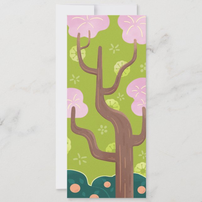 Invitation Cerisier Fleur - Style Mignon Funky (Devant)