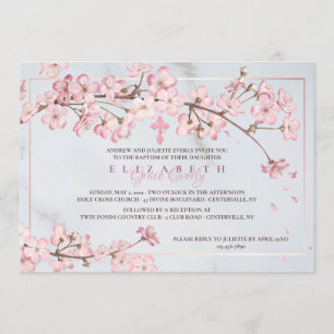 Invitation Cerisier Fleurs Cadre Religieux