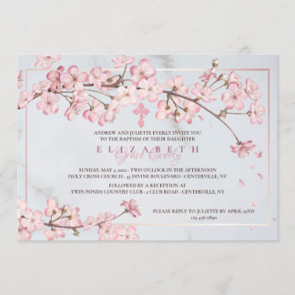 Invitation Cerisier Fleurs Cadre Religieux