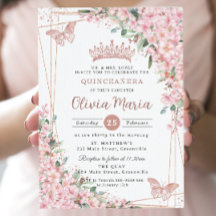 Cerisiers Rose Gold Papillons Quinceañera