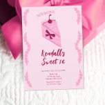 Invitation Cerry Cake Girls Sweet sixteen Anniversaire<br><div class="desc">Un doux thème de fête du 16ème anniversaire avec gâteau à la cerise ! Ces invitations illustrés à la main sont modernes et branchés !</div>