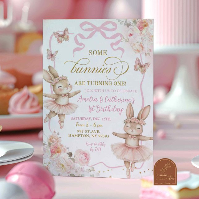 Invitation Certains lapins fêtent leur premier anniversaire j (Créateur téléchargé)